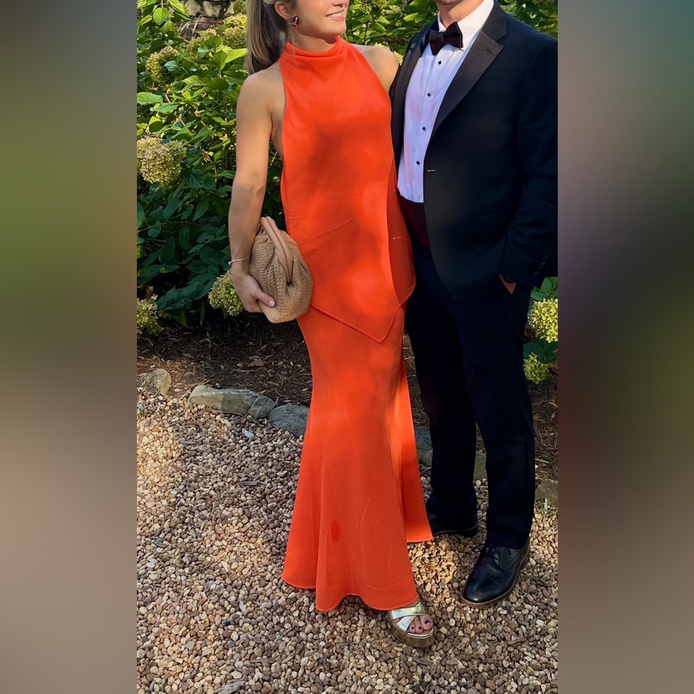 ASOS Vibrant Orange high neck Dress